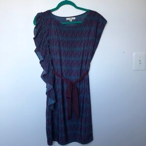 Teal and purple silky material dress!